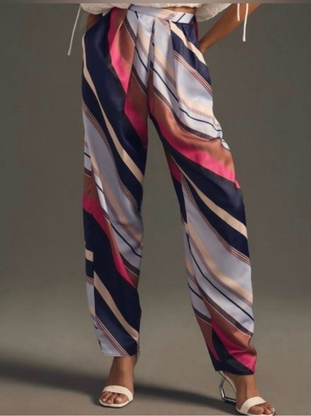Anthropologie Multi-Color Striped Wide-Leg Trousers